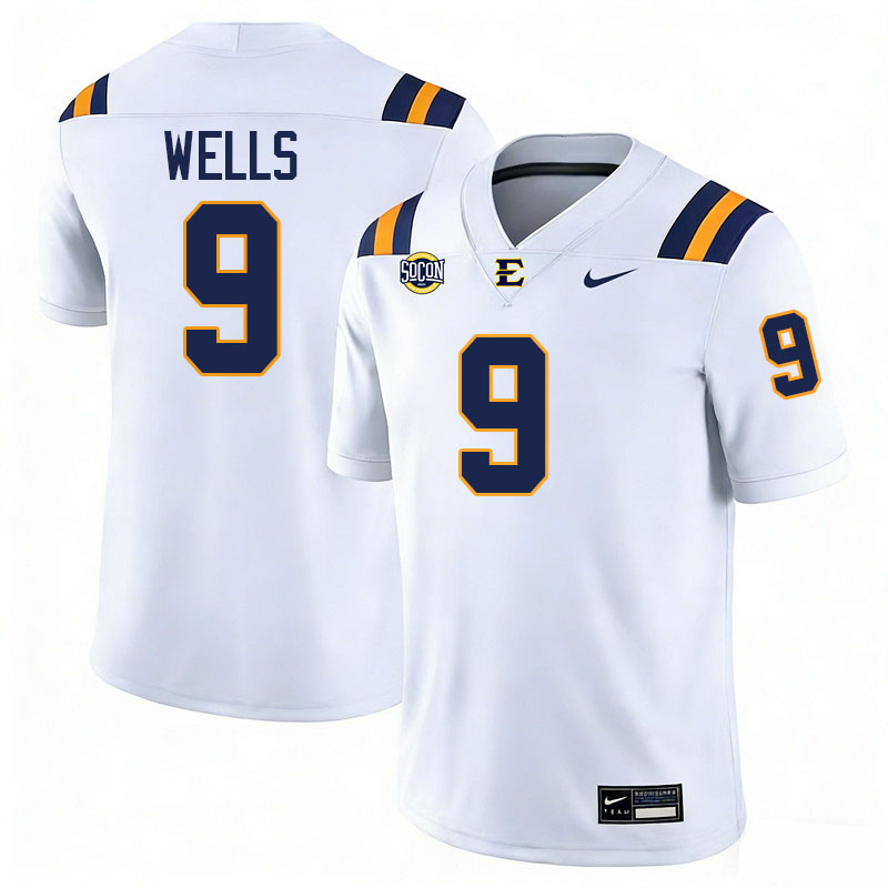 East Tennessee State Buccaneers #9 William Wells College Football Jerseys,Uniforms-White